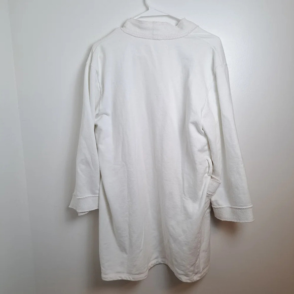 Josie Natori White Towel 3/4 Sleeve Loungewear Robe Size Large With Pockets - Picture 3 of 9